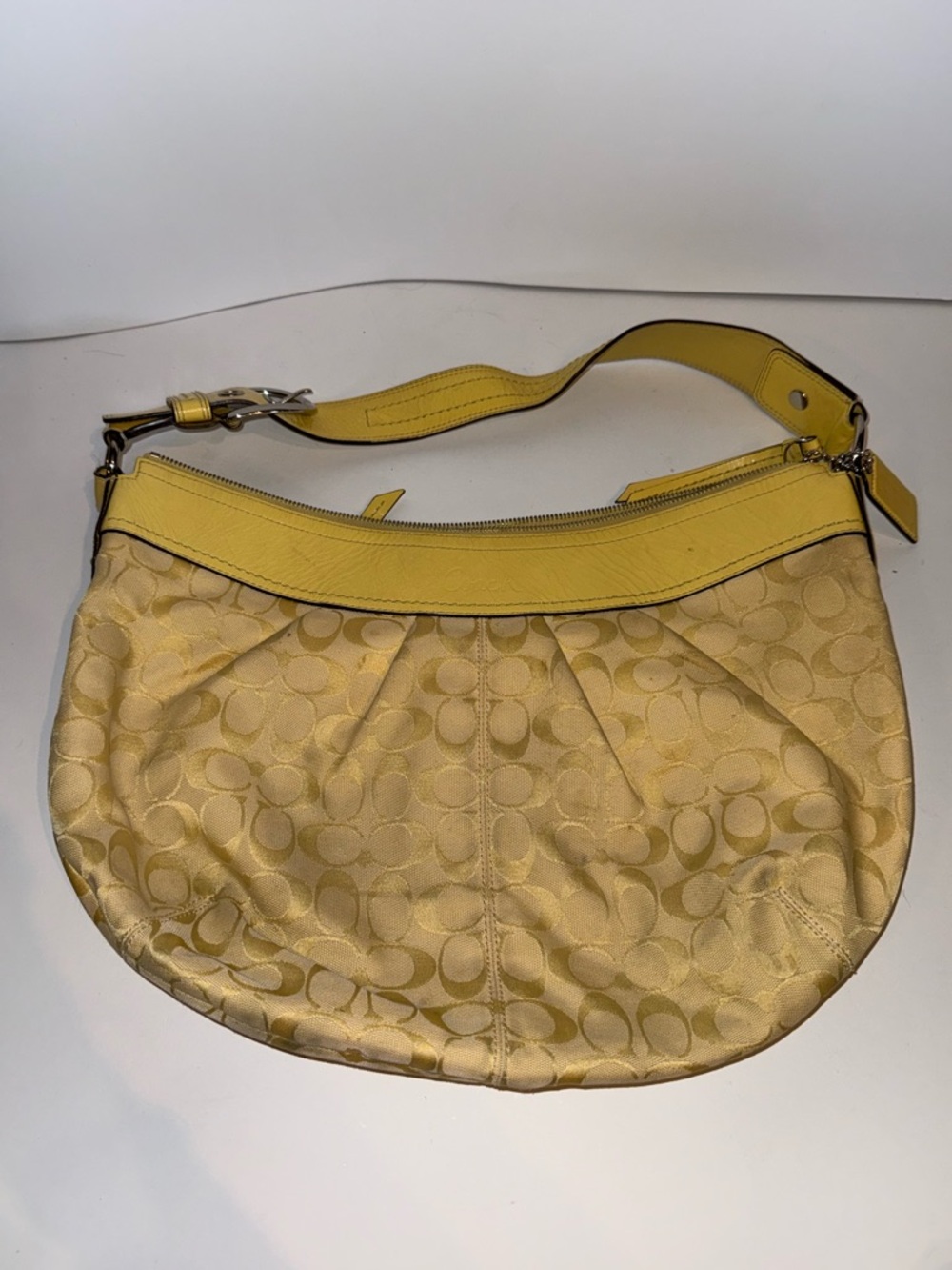 Coach Yellow Signature Hobo Shoulder Bag